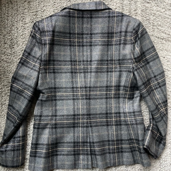 L’Agence Diana Skinny Lapel Blazer, Metallic Gray, Size 10 - Picture 6 of 16